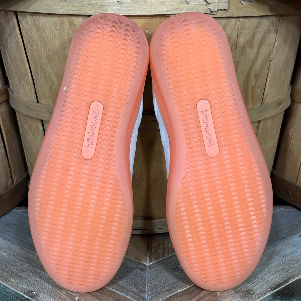Lululemon Cityverse White Leather Juicy Peach Comfort Sneakers Womens Size 8 - Picture 11 of 12